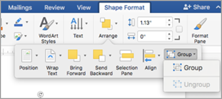 link objects together in a word document in word for mac 2011